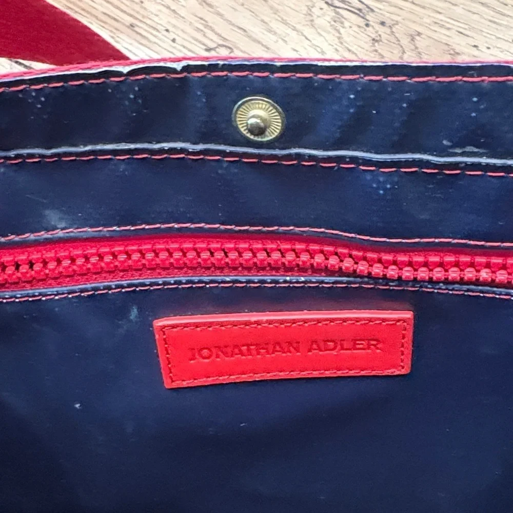 Jonathan Adler Red & Black Canvas Tote